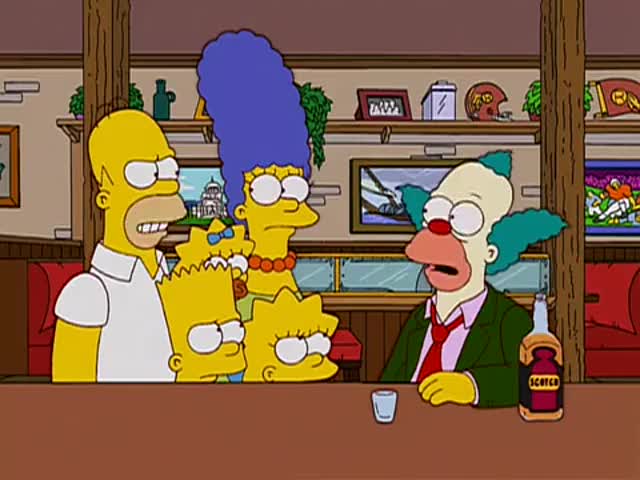 Clip of quote: Krusty, you've let everyone down. 