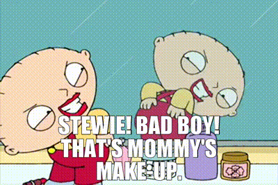 YARN | Stewie! Bad boy! That's Mommy's make-up. | Family Guy (1999) -  S03E11 Comedy | Video clips by quotes | 0496c2d0 | 紗