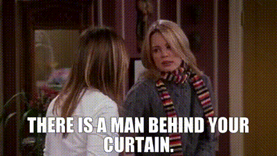 Yarn There Is A Man Behind Your Curtain Friends 1994 S09e13 The One Where Monica Sings Gifs By Quotes 0569adb5 紗