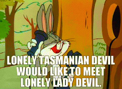 YARN | Lonely Tasmanian Devil would like to meet lonely lady Devil. | Looney  Tunes Golden Collection: Volume 1 - S01E57 Devil May Hare | Video clips by  quotes | 0781ad14 | 紗