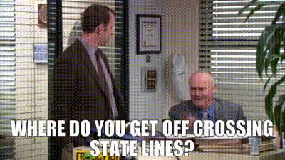 YARN | Where do you get off crossing State lines? | The Office (2005) - S08E23 Turf War | Video gifs by quotes | 080e731b | 紗