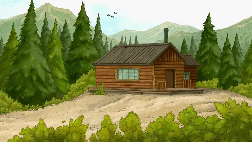 ♪ A cabin in the woods is fun ♪