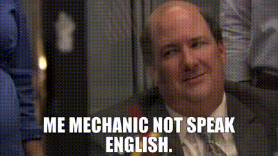 Yarn Me Mechanic Not Speak English The Office 05 S08e02 The Incentive Video Gifs By Quotes 紗