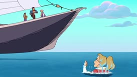 -Okay. Now I got it. We're all good. -Adora, get in the boat!