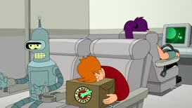 ♪ Bender is bored, Bender is bored ♪
