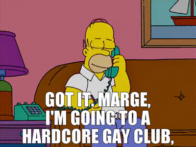 YARN | Got it. Marge, I'm going to a hardcore gay club, | The Simpsons  (1989) - S20E06 Comedy | Video clips by quotes | 19afa883 | 紗