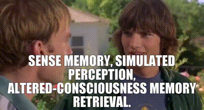 Sense memory, simulated perception, altered-consciousness memory retrieval.
