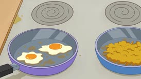 [James] We got eggies, taters, and to finish it off,