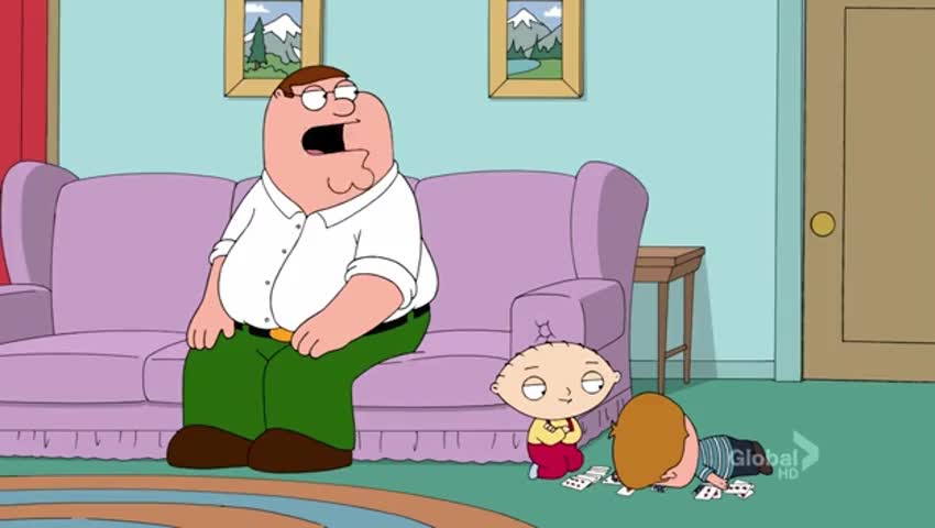 Hey, Lois, that not-Stewie kid fell over!