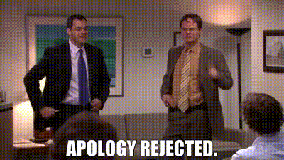 Image of Apology rejected.