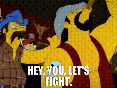 YARN | Hey, you, let's fight. | The Simpsons (1989) - S03E20 Comedy | Video  gifs by quotes | 25b15b74 | 紗