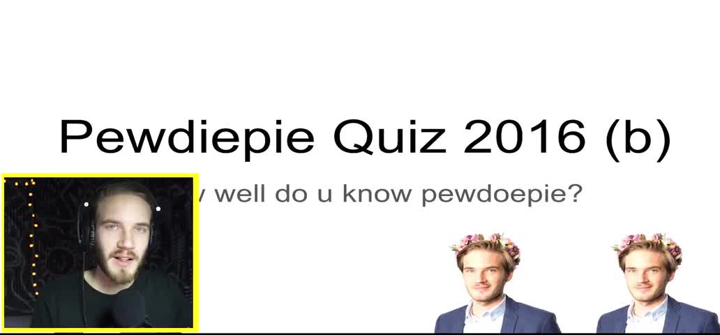 Welcome to PewDiePie Quiz 2016(b).
