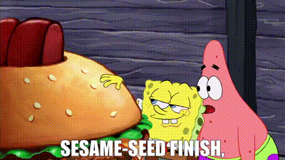 YARN | Sesame-seed finish, | The SpongeBob SquarePants Movie | Video clips  by quotes | 2ffbbbaf | 紗