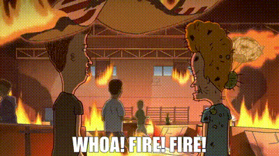 YARN | Whoa! Fire! Fire! | Beavis and Butt-Head Do the Universe | Video  clips by quotes | 31e50fd0 | 紗