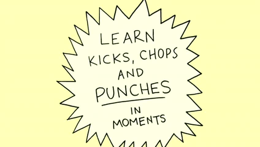"Learn kicks, chops and punches in moments."