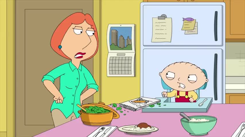 Stewie, don't throw your vegetables.
