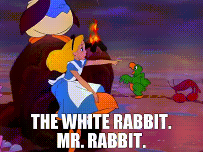 YARN, The white rabbit. Mr. Rabbit., Alice in Wonderland