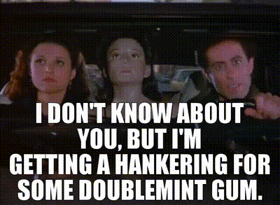 I don't know about you, but I'm getting a hankering for some Doublemint gum.