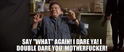 YARN | Say "what" again! I dare ya! I double dare you, motherfucker! | Pulp  Fiction | Video clips by quotes | 45089994 | 紗