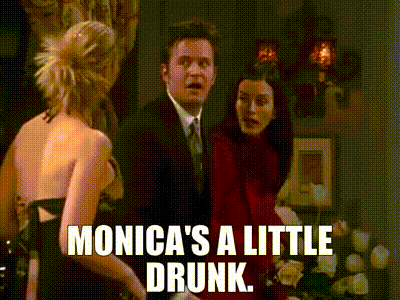 Drunk Monica's birthday FRIENDS scene on Make a GIF