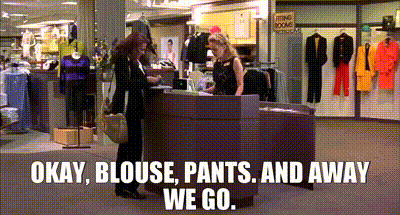 YARN, - Okay, blouse, pants. - And away we go., Jackie Brown, Video gifs  by quotes, 4679c24c