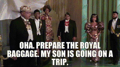 YARN, Oha. Prepare the royal baggage. My son is going on a trip., Coming  to America, Video clips by quotes, 4921a532