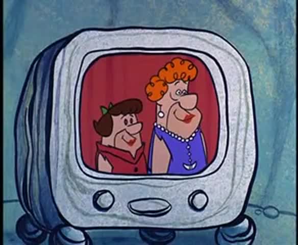 Mrs. Fred Flintstone and Mrs. Barney Rubble!
