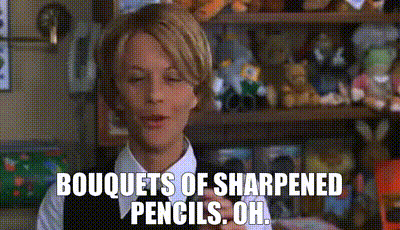 Bouquets of sharpened pencils. Oh.