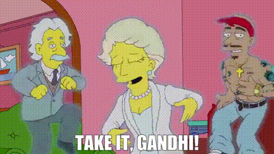 YARN | Take it, Gandhi! | The Simpsons (1989) - S24E19 Comedy | Video gifs  by quotes | 4dd4aae8 | 紗