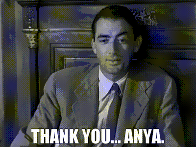YARN, Thank you Anya., Roman Holiday (1953)