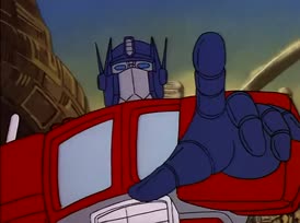 Optimus Prime: You've caused enough destruction for one day, Megatron!