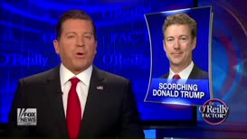 Clip thumbnail for 'you heard earlier in the program senator rand paul now stirring things up by calling trump a quote fake conservative senator
