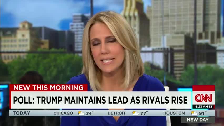 Clip image for 'his lead shrinking slightly as his rivals rise join us to discuss all of this is CNN political reporter Sara Marie she