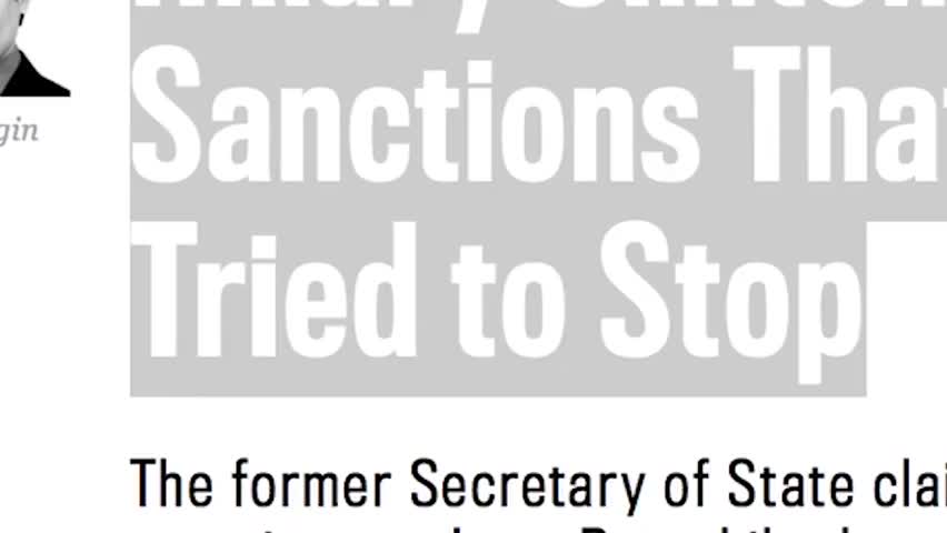 Clip image for 'sanctions on Iran. This State Department along with The White House worked hard to