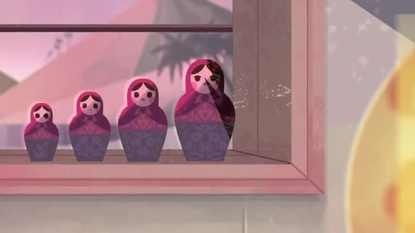 Clip image for 'A set of Russian nesting dolls were my only belongings.
