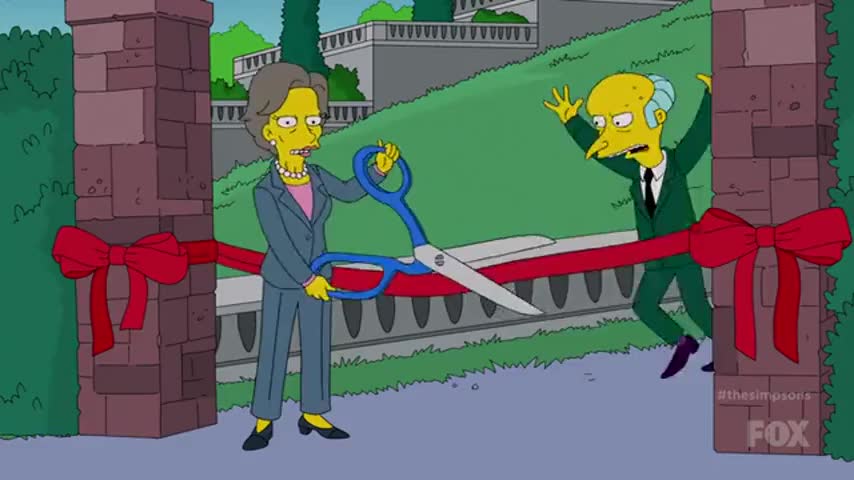 YARN | Stop this ribbon cutting! | The Simpsons (1989) - S26E05 Comedy |  Video clips by quotes | 6fa43c93 | 紗