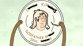 It says: SKIPS; GODFATHER OF SOUL!
