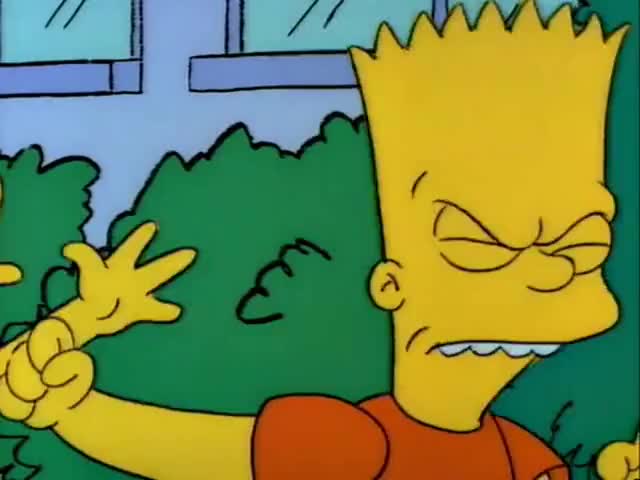 Don't, Bart! He's a friend of Nelson Muntz!