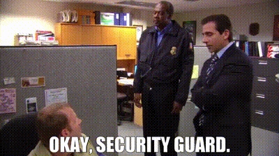 YARN | Okay, security guard. | The Office (2005) - S04E14 Chair Model |  Video clips by quotes | 8016d2aa | 紗