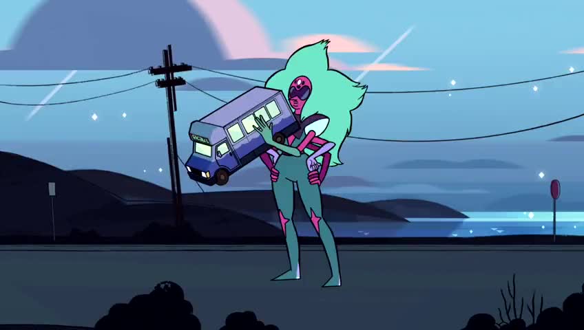 Steven: Aah! Okay! J-just put the bus down first.