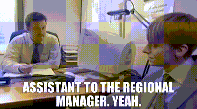 YARN  - Assistant to the regional manager - Yeah  The Office UK  2001 - S01E06 Drama  Video clips by quotes  88675e57