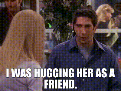 YARN, I was hugging her as a friend., Friends (1994) - S06E03 The One  With Ross's Denial, Video gifs by quotes, 8bb6b1ac