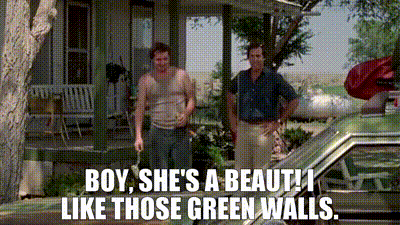 YARN | Boy, she's a beaut! I like those green walls. | Vacation (1983) |  Video clips by quotes | 911594b1 | 紗