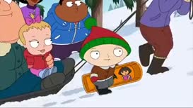 My sled has Dora on it