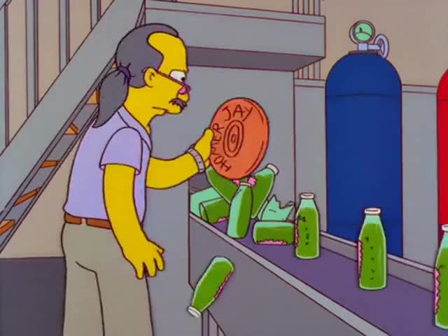 Your Frisbee jammed the juice-ilator, Homer.