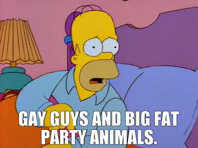 YARN | gay guys and big fat party animals. | The Simpsons (1989) - S08E15 |  Video gifs by quotes | 95ddcf08 | 紗