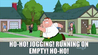 YARN | Ho-ho! Jogging! Running on empty! Ho-ho! | Family Guy (1999) -  S10E22 Comedy | Video gifs by quotes | 96241d7b | 紗