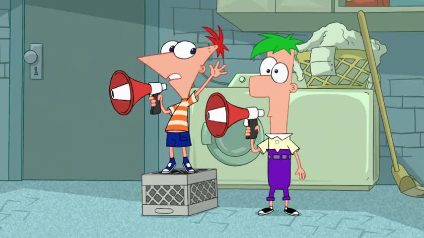Uh, Ferb, your bullhorn's not on.