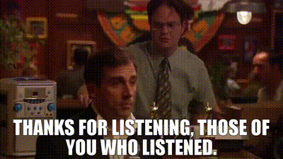 YARN | Thanks for listening, those of you who listened. | The Office (2005)  - S02E01 The Dundies | Video clips by quotes | 97b3409a | 紗