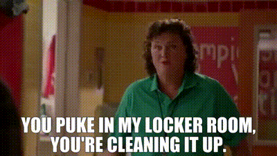YARN | You puke in my locker room, you're cleaning it up. | Glee (2009) -  S05E03 Drama | Video gifs by quotes | 9a605a19 | 紗